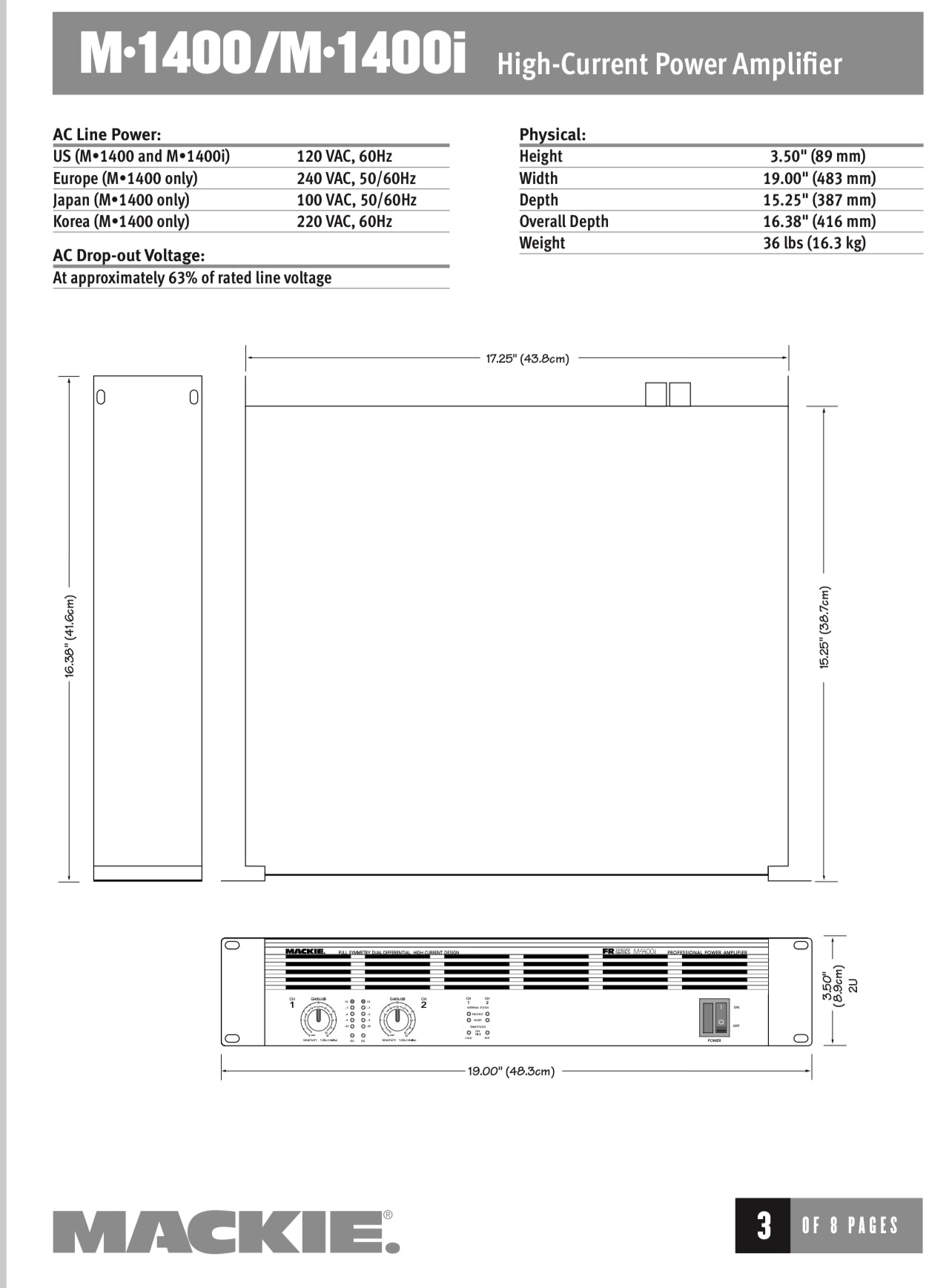 Mackie M1400 _Amplificateur de puissance