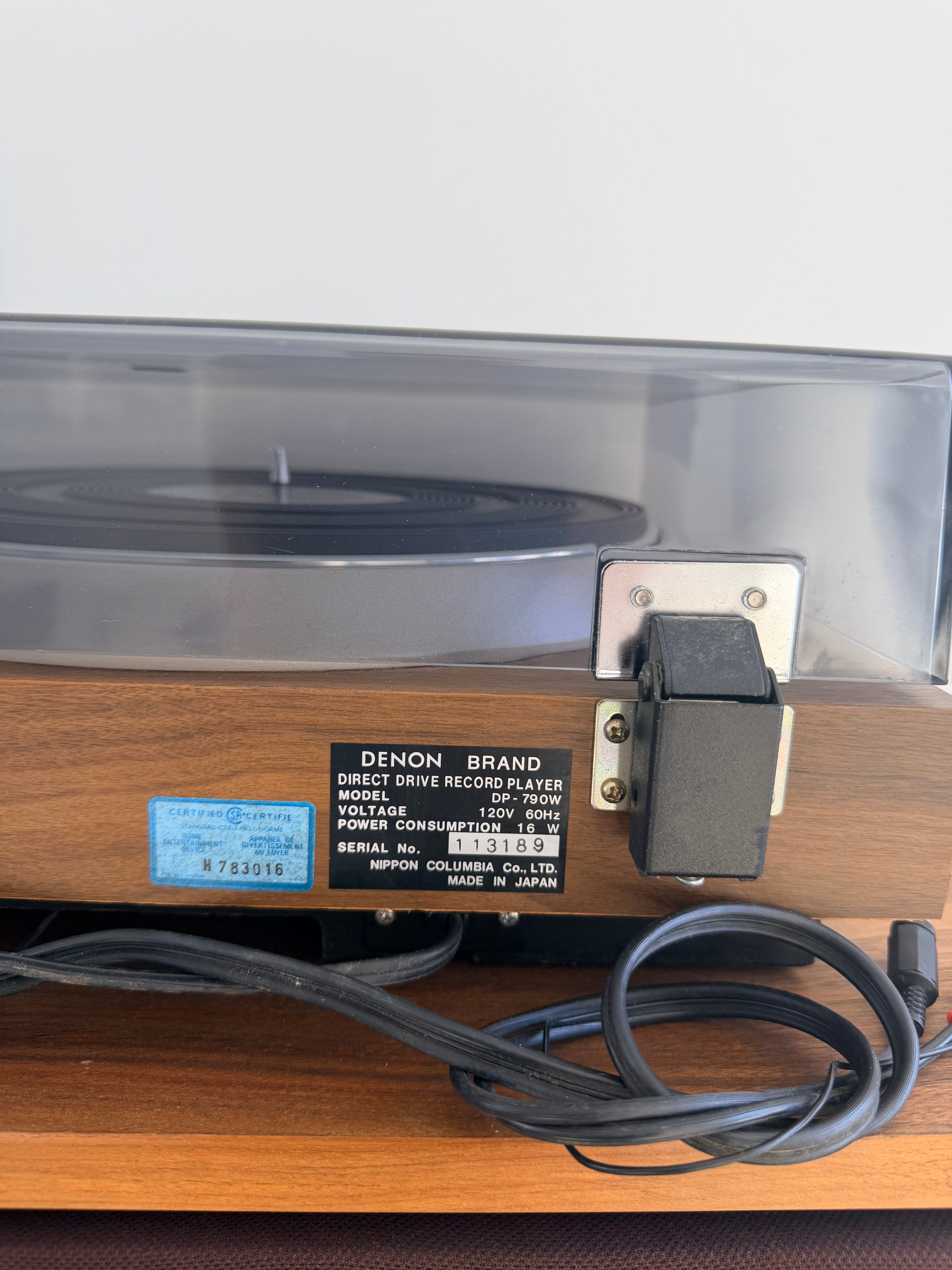 Denon DP-790W _Table tournante à entraînement directe