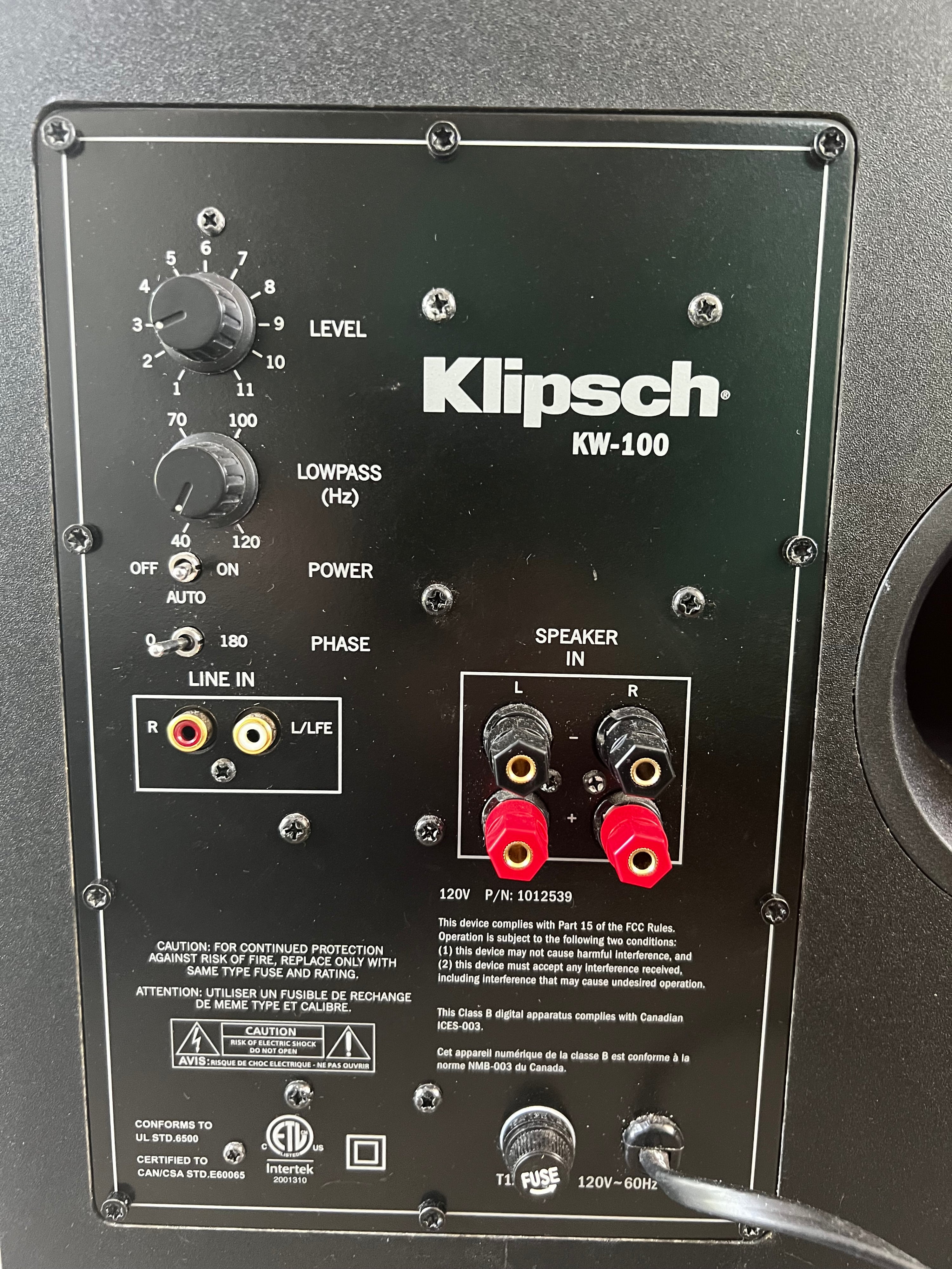 Klipsch KW-1001 _Caisson de graves