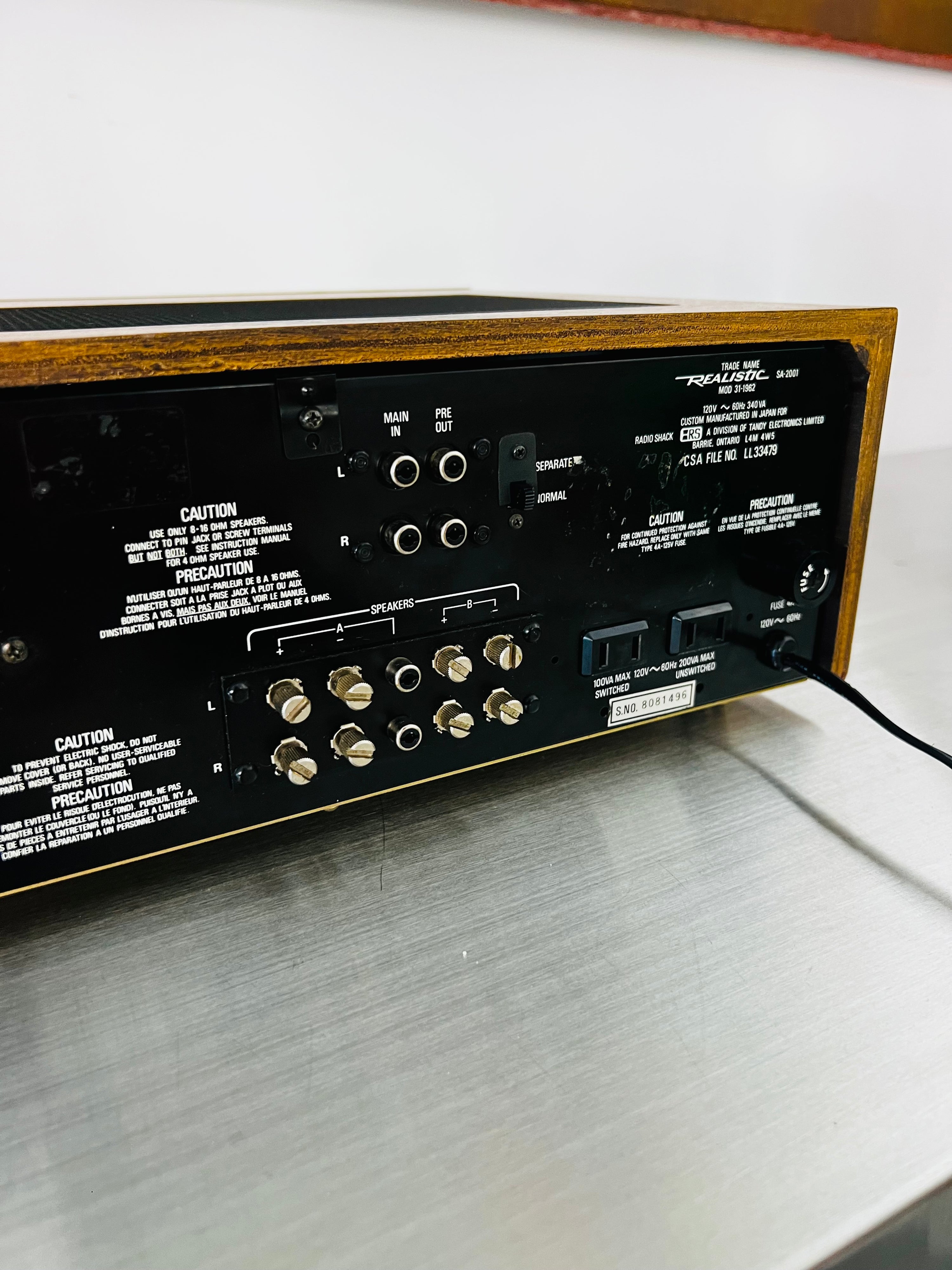 Realistics SA-2001 _Amplificateur Intégré