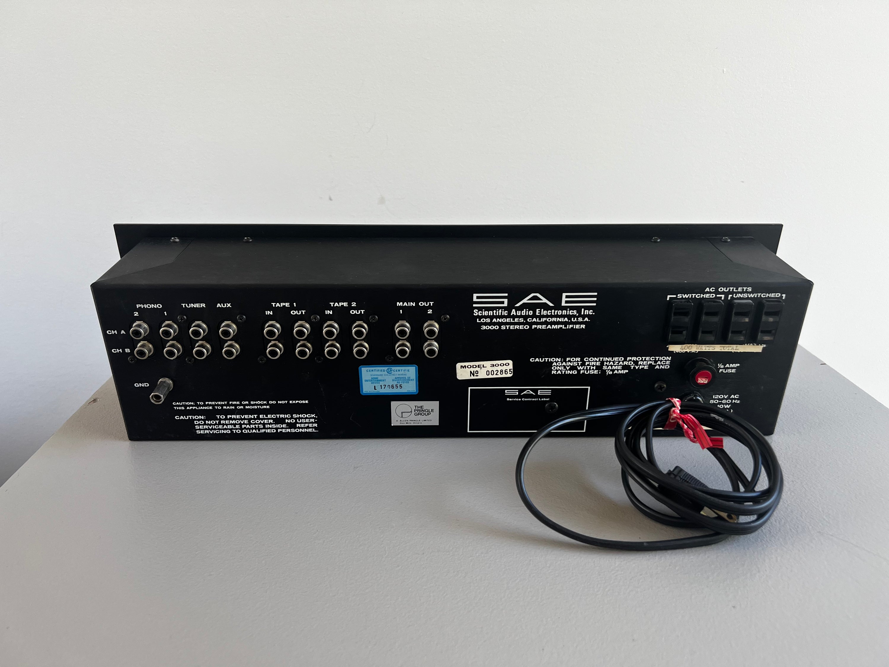 SAE 3000 _Préamplificateur