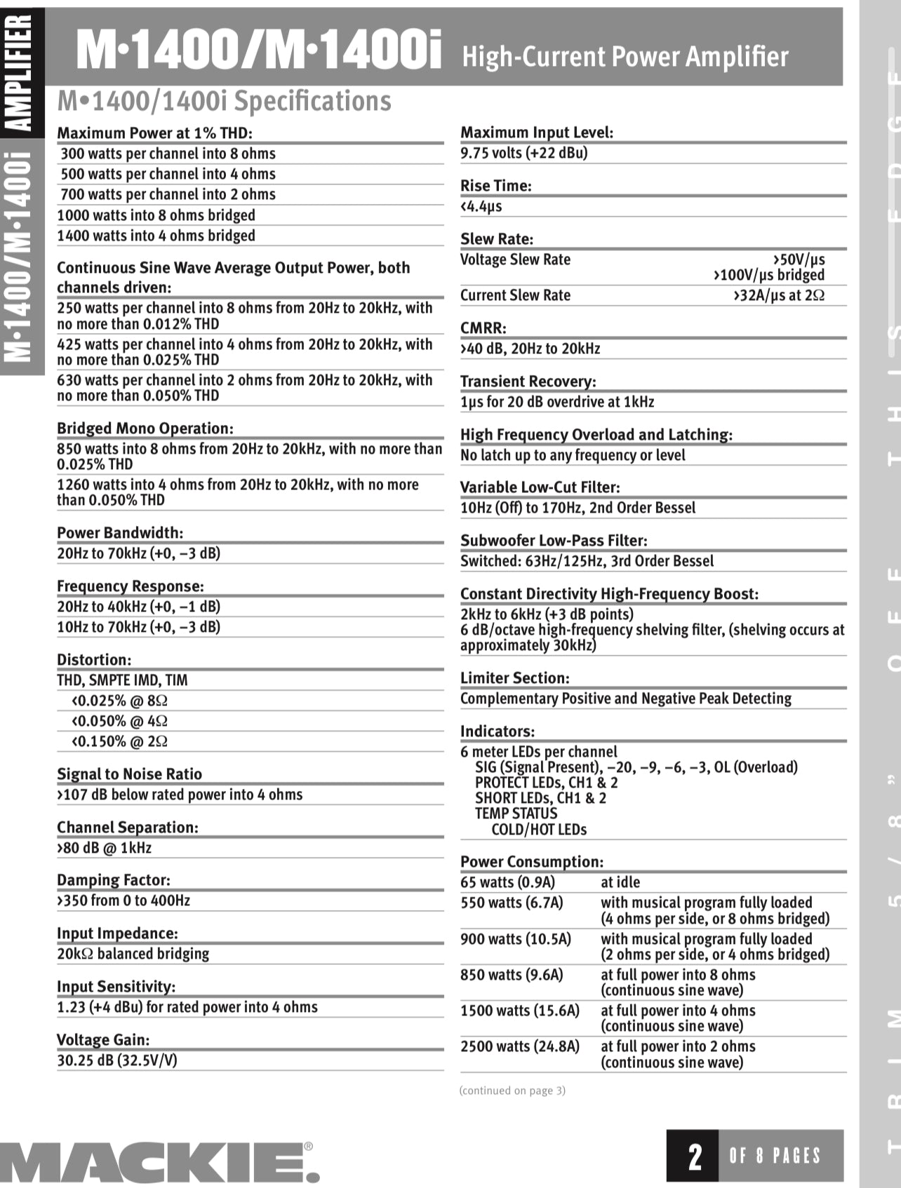 Mackie M1400 _Amplificateur de puissance