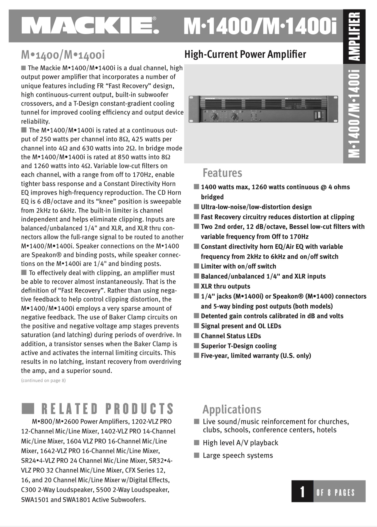 Mackie M1400 _Amplificateur de puissance