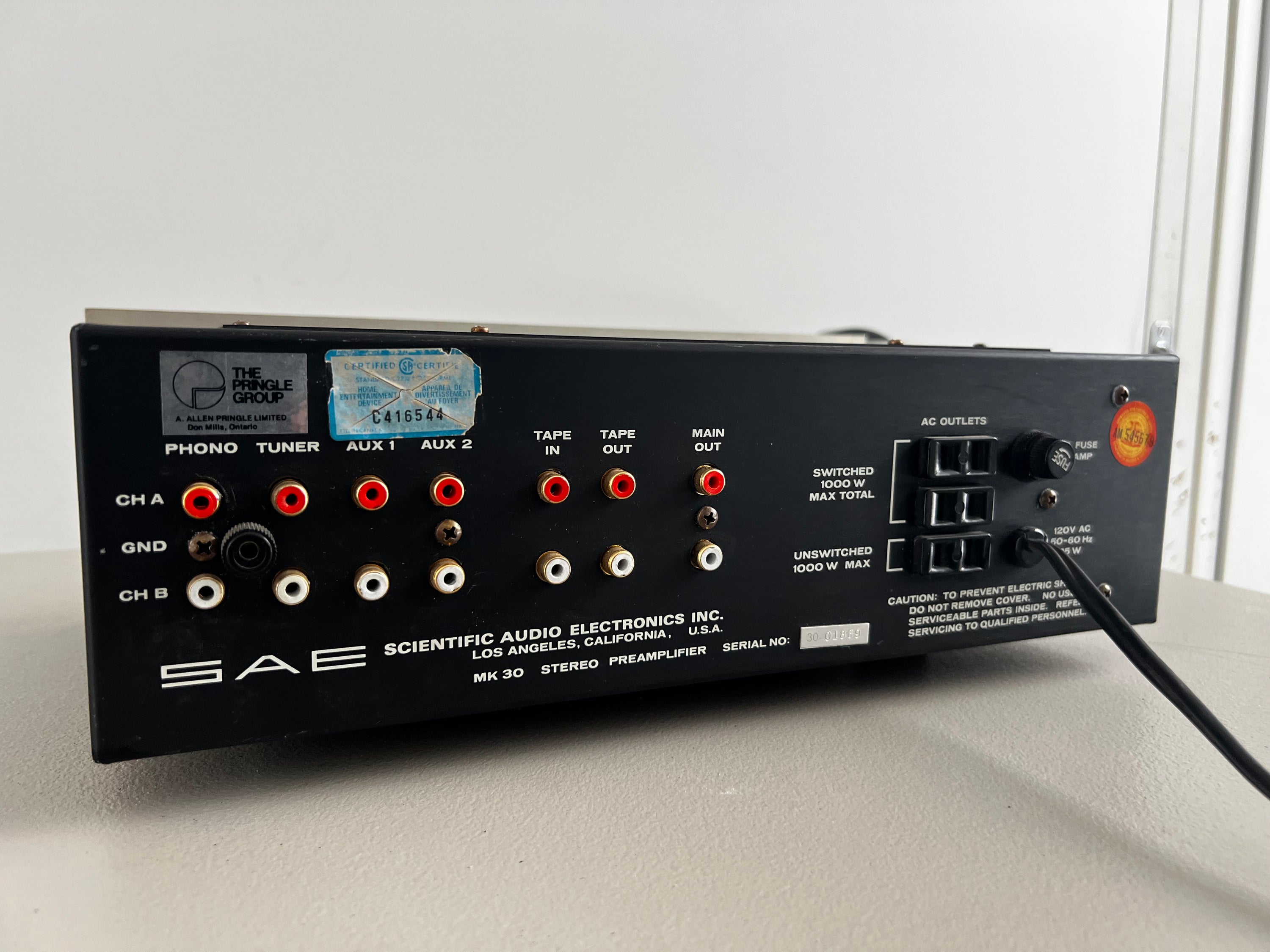 SAE MARK XXX _Préamplificateur